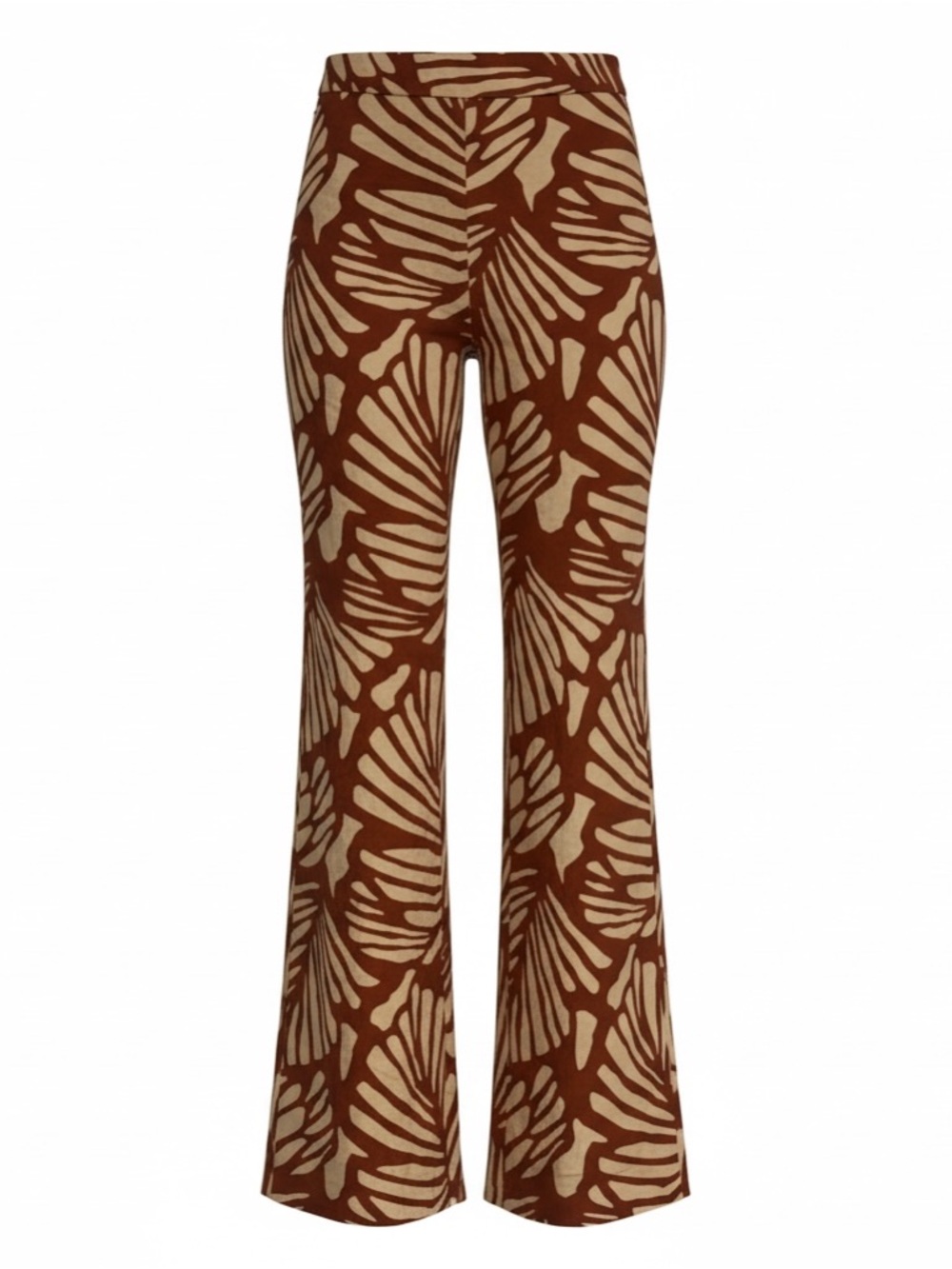Banana Republic Hayden wide leg pants Brown/Cream linen pockets elastic small